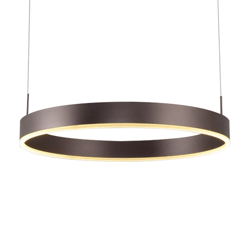 Modern 1/2/3-Light Suspension Pendant with Acrylic Shade Coffee Ring Chandelier Light in Warm/White Light Clearhalo 'Ceiling Lights' 'Chandeliers' 'Modern Chandeliers' 'Modern' Lighting' 142552