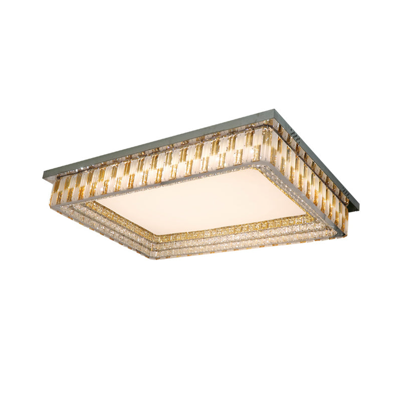 Rectangular Clear Crystal Blocks Light Fixture Contemporary LED Parlor Flush Mount Lamp Clearhalo 'Ceiling Lights' 'Close To Ceiling Lights' 'Close to ceiling' 'Flush mount' Lighting' 1425550