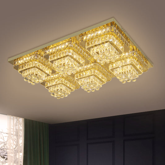 LED Tapered Flush Mount Fixture Contemporary Clear Crystal Shade Ceiling Lighting Clearhalo 'Ceiling Lights' 'Close To Ceiling Lights' 'Close to ceiling' 'Flush mount' Lighting' 1425564