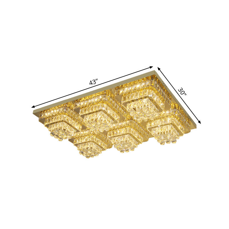 LED Tapered Flush Mount Fixture Contemporary Clear Crystal Shade Ceiling Lighting Clearhalo 'Ceiling Lights' 'Close To Ceiling Lights' 'Close to ceiling' 'Flush mount' Lighting' 1425566