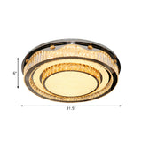 Clear Crystal Blocks Nickel Ceiling Light Circular LED Contemporary Flush Mount Fixture Clearhalo 'Ceiling Lights' 'Close To Ceiling Lights' 'Close to ceiling' 'Flush mount' Lighting' 1425758