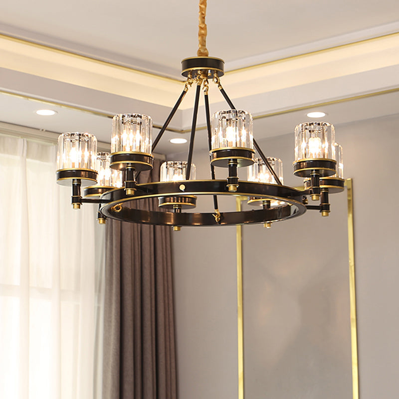 Round Modern Rustic Crystal Brass Chandelier