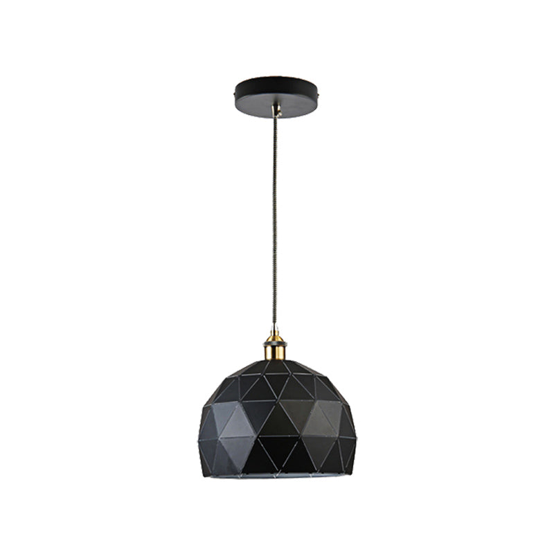 1 Light Domed Suspension Light with Folded Design Modern Style Black/White Metal Hanging Lamp over Table Clearhalo 'Ceiling Lights' 'Modern Pendants' 'Modern' 'Pendant Lights' 'Pendants' Lighting' 142623