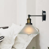 Industrial Cone Wall Lighting Fixture 1 Bulb Frosted Glass Sconce Light in Antique Brass Clearhalo 'Art deco wall lights' 'Cast Iron' 'Glass' 'Industrial wall lights' 'Industrial' 'Middle century wall lights' 'Modern' 'Rustic wall lights' 'Tiffany' 'Traditional wall lights' 'Wall Lamps & Sconces' 'Wall Lights' Lighting' 142647