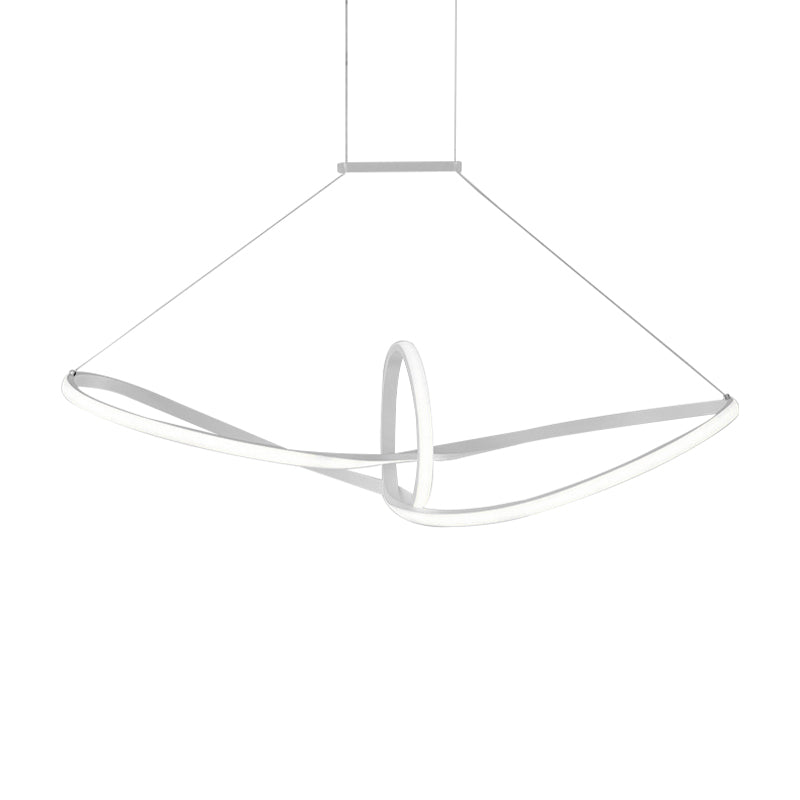 Acrylic Twisted Ceiling Light Minimalist LED White Chandelier Pendant in Warm/White/Natural Light Clearhalo 'Ceiling Lights' 'Chandeliers' 'Modern Chandeliers' 'Modern' Lighting' 142662