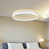 Silver Circular Ceiling Pendant Modern 1/2/3-Light Acrylic LED Chandelier Lighting Fixture Clearhalo 'Ceiling Lights' 'Chandeliers' 'Modern Chandeliers' 'Modern' Lighting' 142707