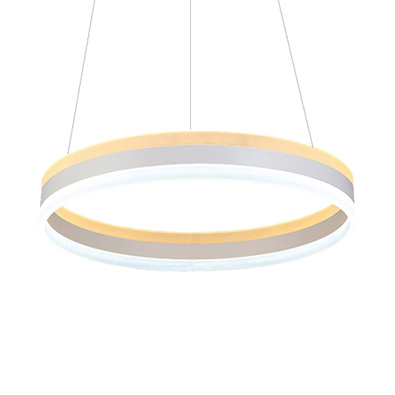 Silver Circular Ceiling Pendant Modern 1/2/3-Light Acrylic LED Chandelier Lighting Fixture Clearhalo 'Ceiling Lights' 'Chandeliers' 'Modern Chandeliers' 'Modern' Lighting' 142708