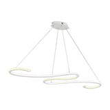 Simplicity LED Chandelier Light with Acrylic Shade White Twisting Ceiling Pendant for Dining Room Clearhalo 'Ceiling Lights' 'Chandeliers' 'Modern Chandeliers' 'Modern' Lighting' 142734