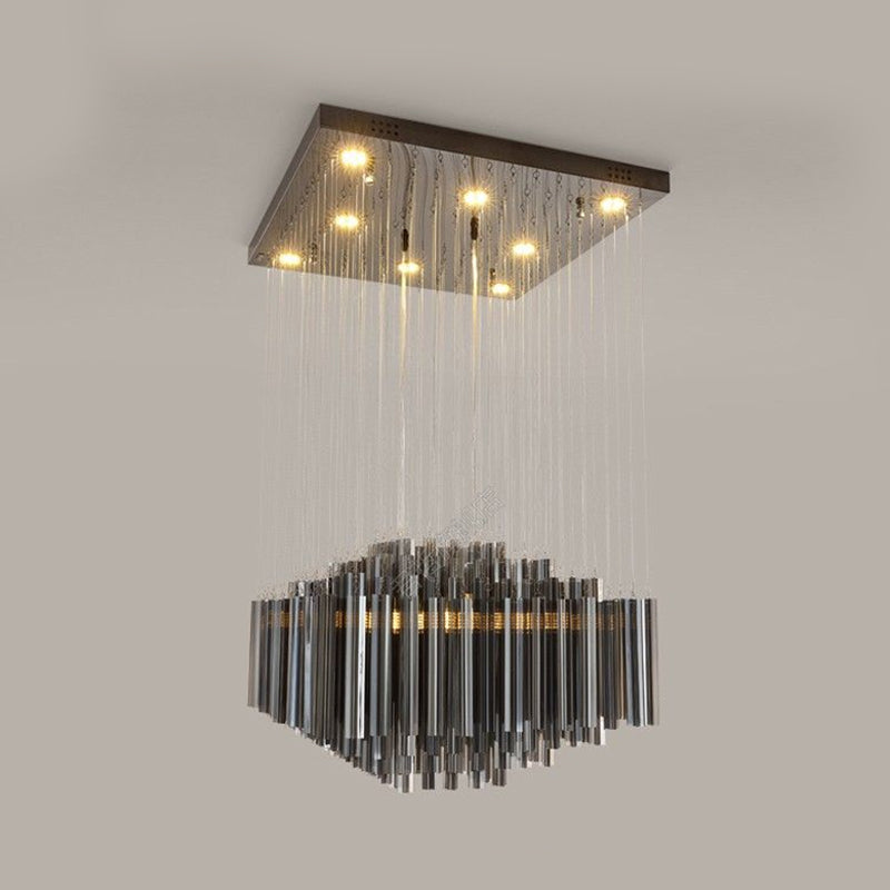 Black Hexagon Multi Ceiling Light Modern Style LED Crystal Bar Hanging Lighting for Dining Room Clearhalo 'Ceiling Lights' 'Modern Pendants' 'Modern' 'Pendant Lights' 'Pendants' Lighting' 1427355