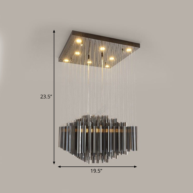 Black Hexagon Multi Ceiling Light Modern Style LED Crystal Bar Hanging Lighting for Dining Room Clearhalo 'Ceiling Lights' 'Modern Pendants' 'Modern' 'Pendant Lights' 'Pendants' Lighting' 1427356