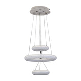 White Donut Suspension Pendant Minimalist LED 3 Lights Acrylic Chandelier Lighting Fixture Clearhalo 'Ceiling Lights' 'Chandeliers' 'Modern Chandeliers' 'Modern' Lighting' 142777