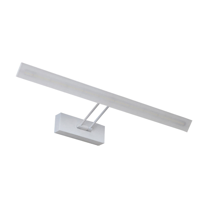 Black/White Rectangular Wall Light Modern Style 16.5"/20.5" W LED Acrylic Vanity Lighting in Warm/White Light for Bathroom Clearhalo 'Cast Iron' 'Glass' 'Industrial' 'Modern wall lights' 'Modern' 'Tiffany' 'Traditional wall lights' 'Vanity Lights' 'Wall Lights' Lighting' 142885
