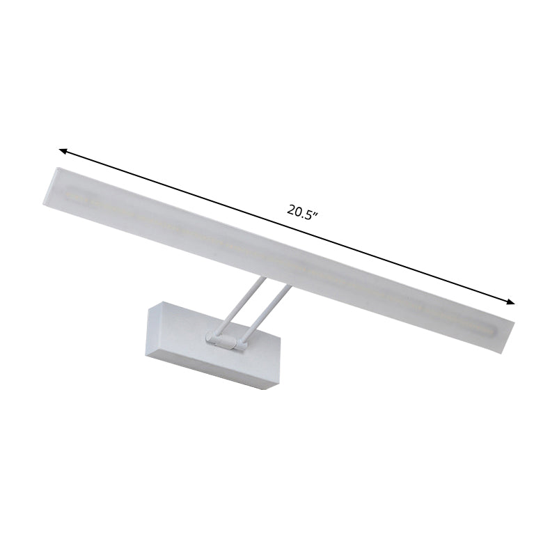 Black/White Rectangular Wall Light Modern Style 16.5"/20.5" W LED Acrylic Vanity Lighting in Warm/White Light for Bathroom Clearhalo 'Cast Iron' 'Glass' 'Industrial' 'Modern wall lights' 'Modern' 'Tiffany' 'Traditional wall lights' 'Vanity Lights' 'Wall Lights' Lighting' 142887