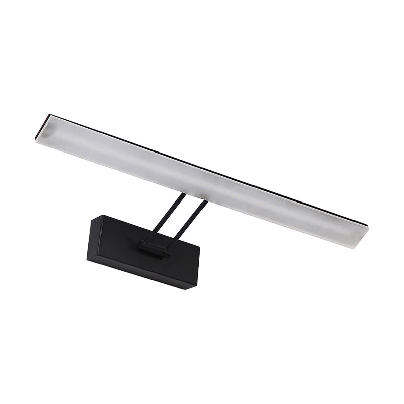 Black/White Rectangular Wall Light Modern Style 16.5"/20.5" W LED Acrylic Vanity Lighting in Warm/White Light for Bathroom Clearhalo 'Cast Iron' 'Glass' 'Industrial' 'Modern wall lights' 'Modern' 'Tiffany' 'Traditional wall lights' 'Vanity Lights' 'Wall Lights' Lighting' 142892