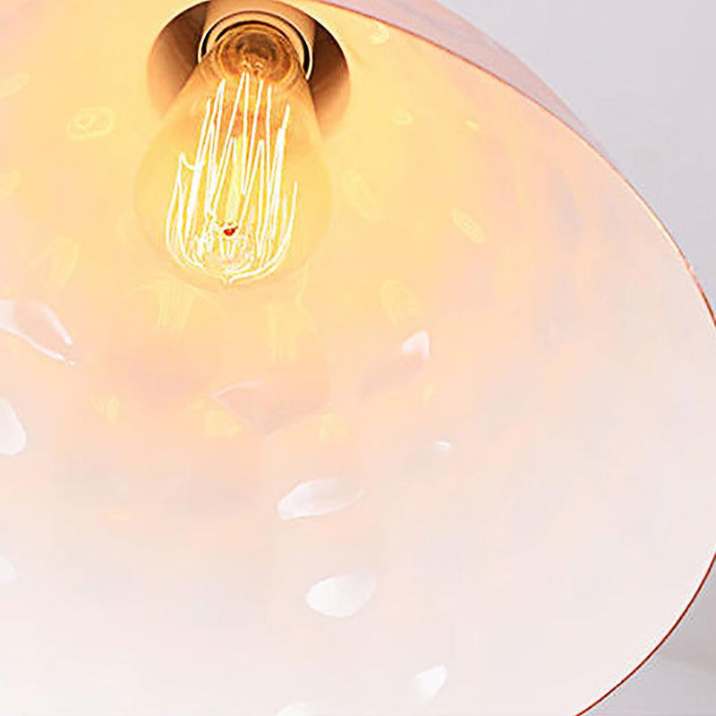 Dimpled Conic Metal Suspended Light Industrial 1 Light Restaurant Pendant Lamp with Hanging Cord in Rose Gold Clearhalo 'Ceiling Lights' 'Modern Pendants' 'Modern' 'Pendant Lights' 'Pendants' Lighting' 142910