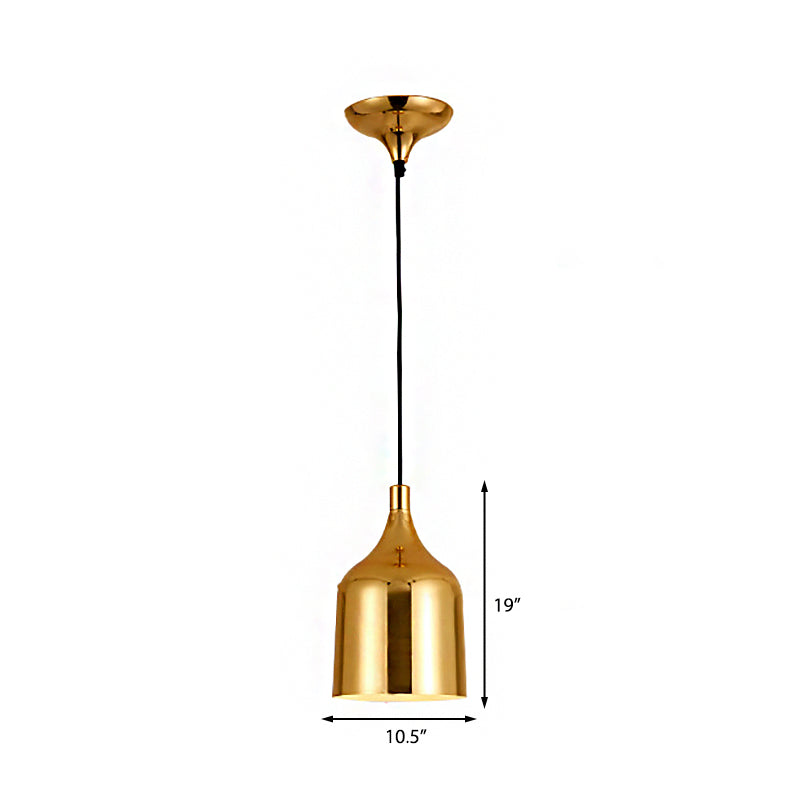 6"/8"/10.5" Dia Bottle Metal Ceiling Pendant Light Retro Style 1 Light Dining Table Hanging Lamp in Gold Clearhalo 'Ceiling Lights' 'Modern Pendants' 'Modern' 'Pendant Lights' 'Pendants' Lighting' 142971