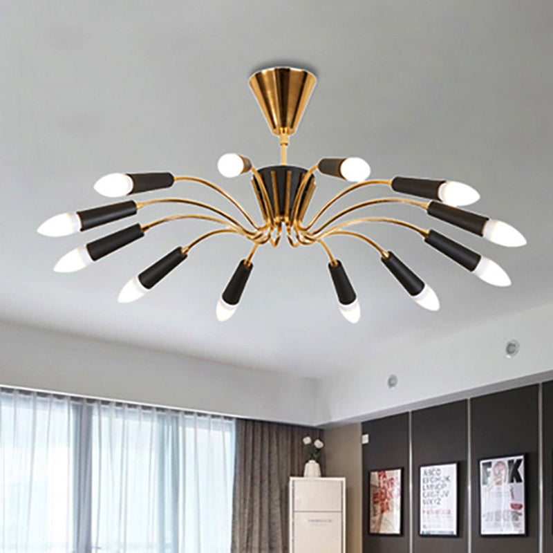 Gold Radial Chandelier Lighting Modernist Multi Lights Metal Hanging Lamp with Curved Arm Clearhalo 'Ceiling Lights' 'Chandeliers' 'Modern Chandeliers' 'Modern' Lighting' 1429712