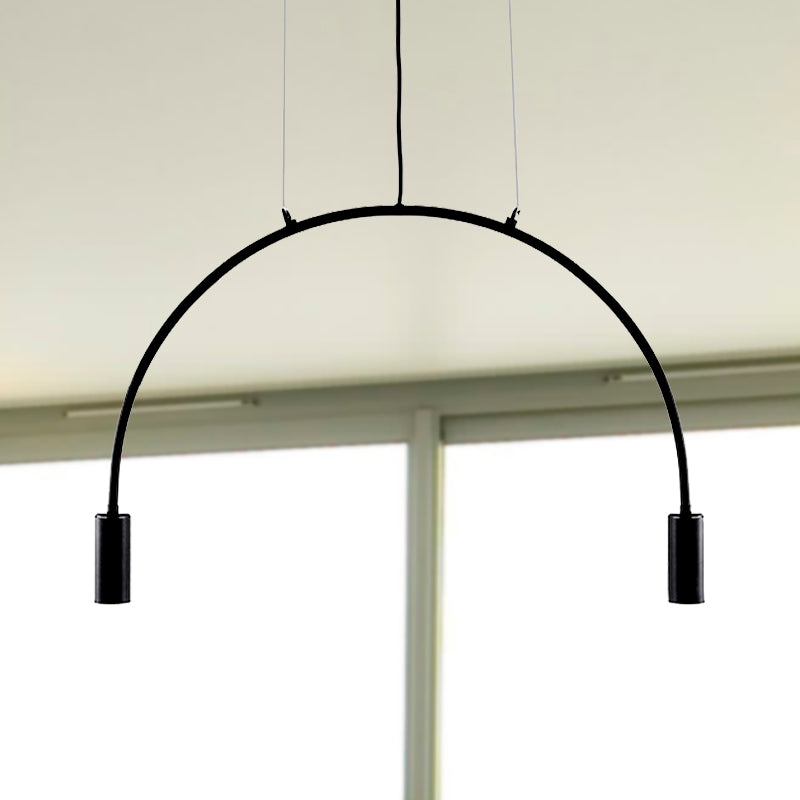 2/3/5 Lights Arched Pendant Lighting Contemporary Metal Black LED Suspension Light for Bar 2 Black Clearhalo 'Ceiling Lights' 'Modern Pendants' 'Modern' 'Pendant Lights' 'Pendants' Lighting' 142977