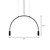 2/3/5 Lights Arched Pendant Lighting Contemporary Metal Black LED Suspension Light for Bar Clearhalo 'Ceiling Lights' 'Modern Pendants' 'Modern' 'Pendant Lights' 'Pendants' Lighting' 142980