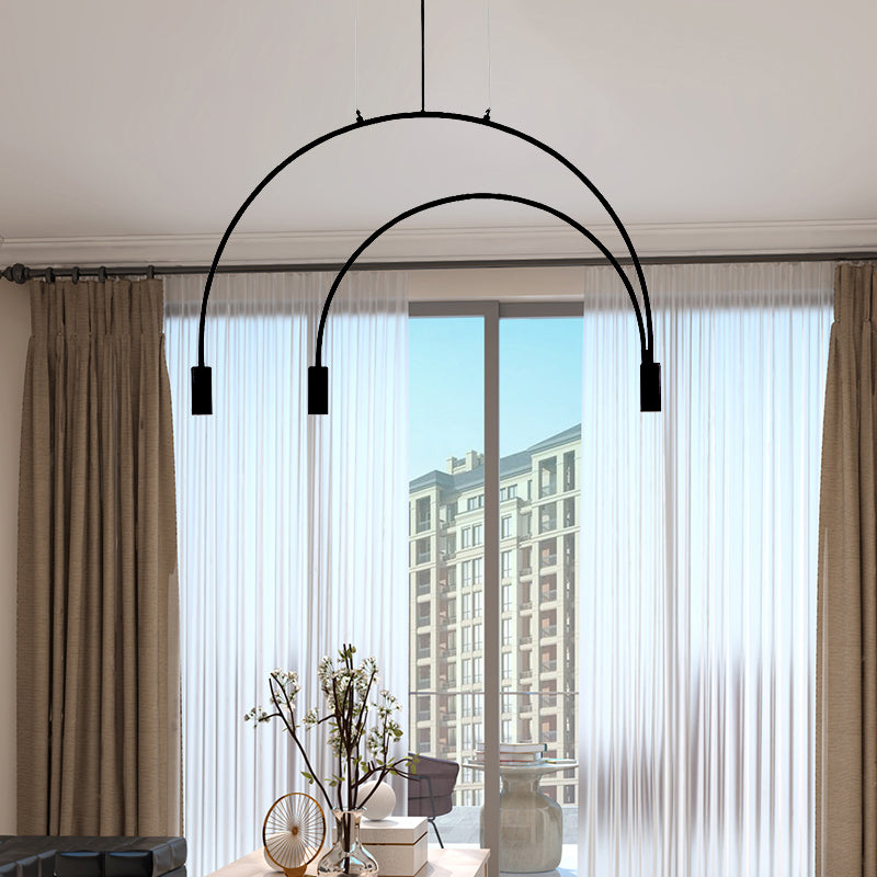 2/3/5 Lights Arched Pendant Lighting Contemporary Metal Black LED Suspension Light for Bar Clearhalo 'Ceiling Lights' 'Modern Pendants' 'Modern' 'Pendant Lights' 'Pendants' Lighting' 142983