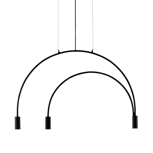 2/3/5 Lights Arched Pendant Lighting Contemporary Metal Black LED Suspension Light for Bar Clearhalo 'Ceiling Lights' 'Modern Pendants' 'Modern' 'Pendant Lights' 'Pendants' Lighting' 142984