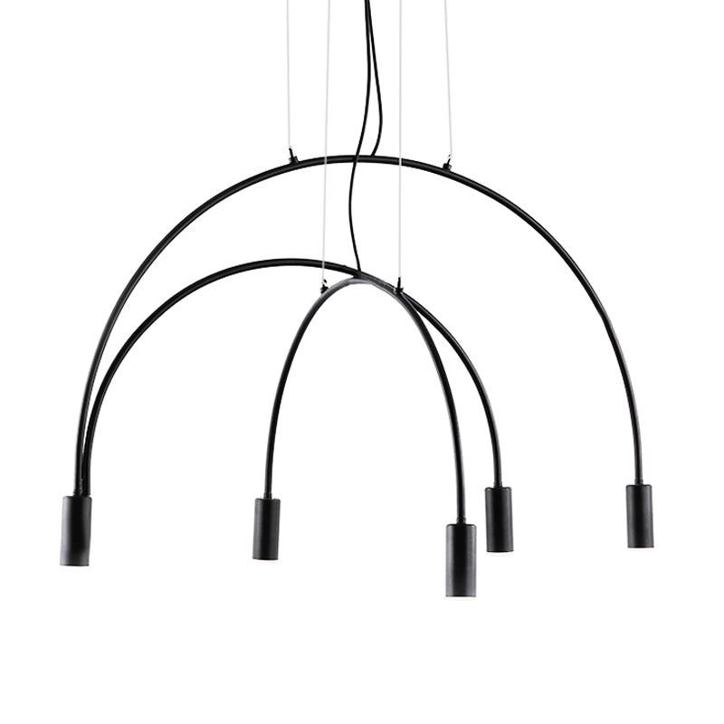 2/3/5 Lights Arched Pendant Lighting Contemporary Metal Black LED Suspension Light for Bar Clearhalo 'Ceiling Lights' 'Modern Pendants' 'Modern' 'Pendant Lights' 'Pendants' Lighting' 142988