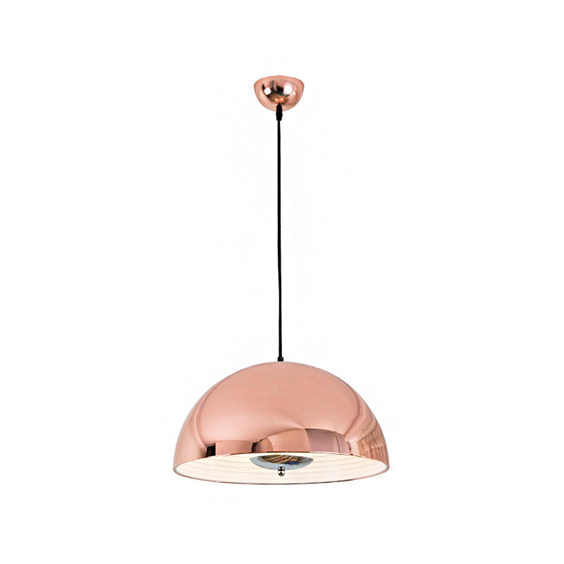 Domed Metallic Pendant Lamp Retro Style 1 Light Dining Room Hanging Ceiling Light in Rose Gold/Black Clearhalo 'Ceiling Lights' 'Modern Pendants' 'Modern' 'Pendant Lights' 'Pendants' Lighting' 143060