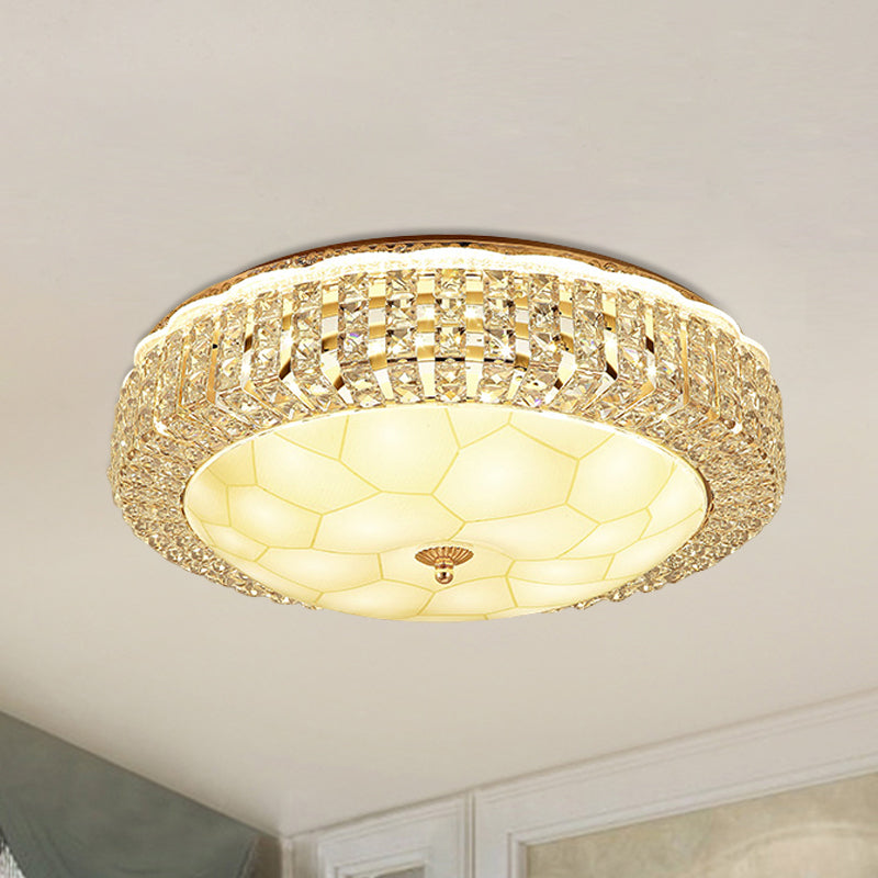 Dome LED Flush-Mount Light Fixture Modern Style Clear Hand-Cut Crystal Close to Ceiling Lamp in Gold Clear B Clearhalo 'Ceiling Lights' 'Close To Ceiling Lights' 'Close to ceiling' 'Flush mount' Lighting' 1430941