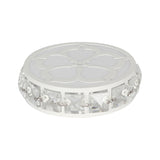 Silver Round Close to Ceiling Lamp Contemporary Clear Crystal LED Flushmount Lighting in Warm/White/Multi Color Light, 3" Wide Clearhalo 'Ceiling Lights' 'Close To Ceiling Lights' 'Close to ceiling' 'Flush mount' Lighting' 1431015