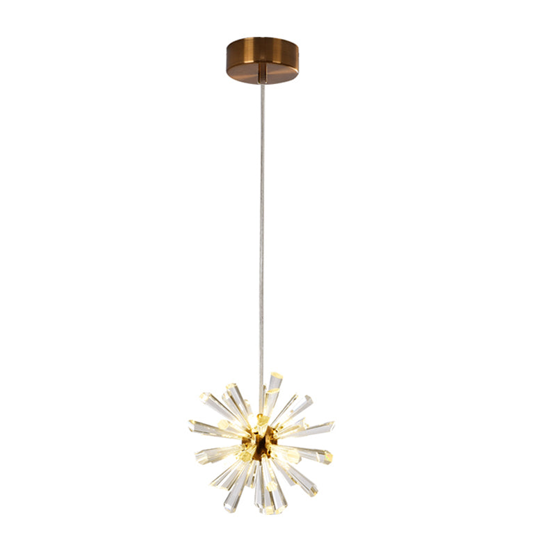 Clear Crystal Glass Sputnik Multi Pendant Modern 3/6 Heads Suspension Lighting Fixture in Gold Clearhalo 'Ceiling Lights' 'Modern Pendants' 'Modern' 'Pendant Lights' 'Pendants' Lighting' 1431123