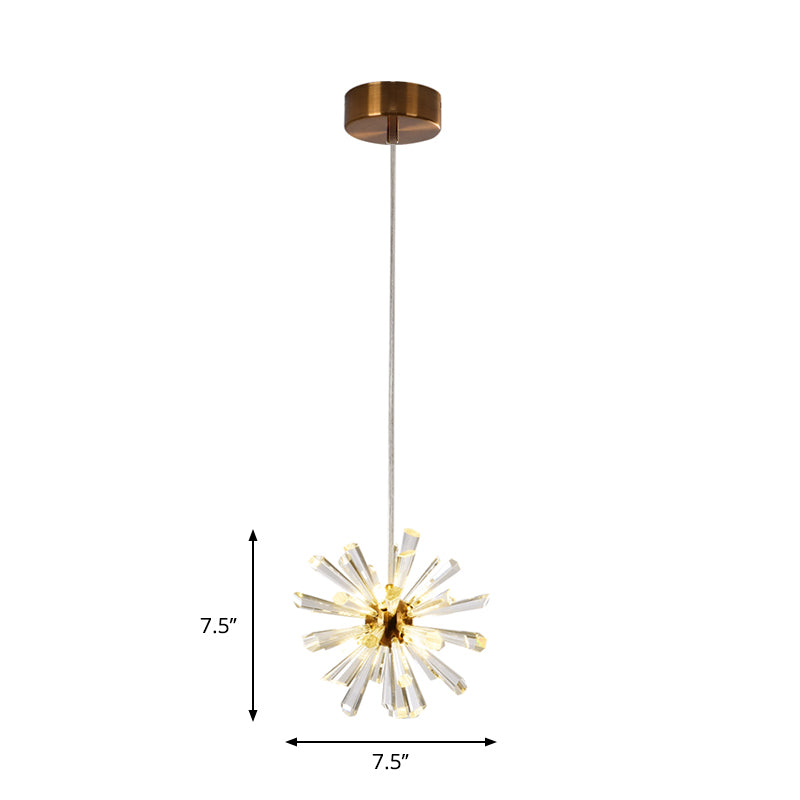 Clear Crystal Glass Sputnik Multi Pendant Modern 3/6 Heads Suspension Lighting Fixture in Gold Clearhalo 'Ceiling Lights' 'Modern Pendants' 'Modern' 'Pendant Lights' 'Pendants' Lighting' 1431124