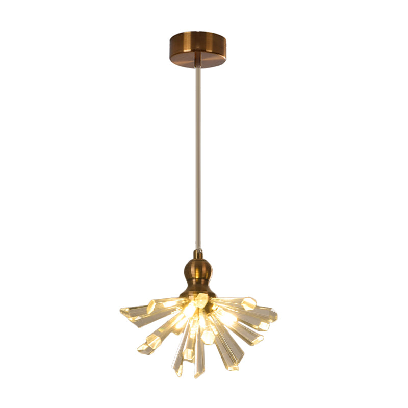 Clear Crystal Glass Sputnik Multi Pendant Modern 3/6 Heads Suspension Lighting Fixture in Gold Clearhalo 'Ceiling Lights' 'Modern Pendants' 'Modern' 'Pendant Lights' 'Pendants' Lighting' 1431127