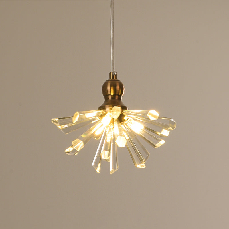 Clear Crystal Glass Sputnik Multi Pendant Modern 3/6 Heads Suspension Lighting Fixture in Gold Clearhalo 'Ceiling Lights' 'Modern Pendants' 'Modern' 'Pendant Lights' 'Pendants' Lighting' 1431128