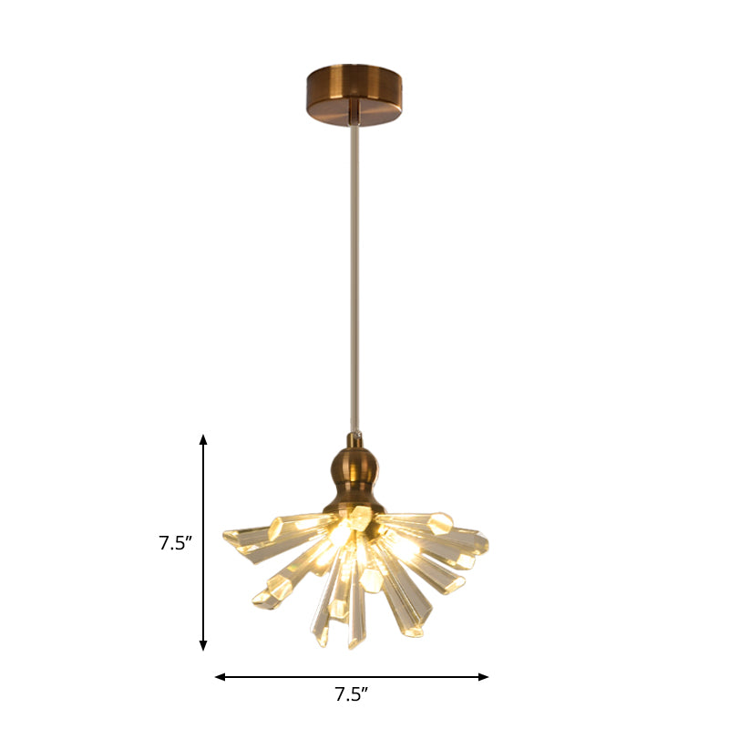 Clear Crystal Glass Sputnik Multi Pendant Modern 3/6 Heads Suspension Lighting Fixture in Gold Clearhalo 'Ceiling Lights' 'Modern Pendants' 'Modern' 'Pendant Lights' 'Pendants' Lighting' 1431129