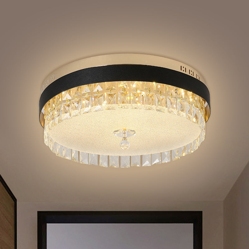 Drum Bedroom Flush Mount Modernism Crystal Gold Finish LED Surface Mount Ceiling Light Gold A Clearhalo 'Ceiling Lights' 'Close To Ceiling Lights' 'Close to ceiling' 'Flush mount' Lighting' 1432149