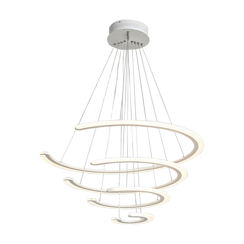 Ring Dining Room Chandelier Acrylic LED 1/2/3 Light Postmodern Ceiling Pendant in Warm/White/Natural Light Clearhalo 'Ceiling Lights' 'Chandeliers' 'Modern Chandeliers' 'Modern' Lighting' 143259