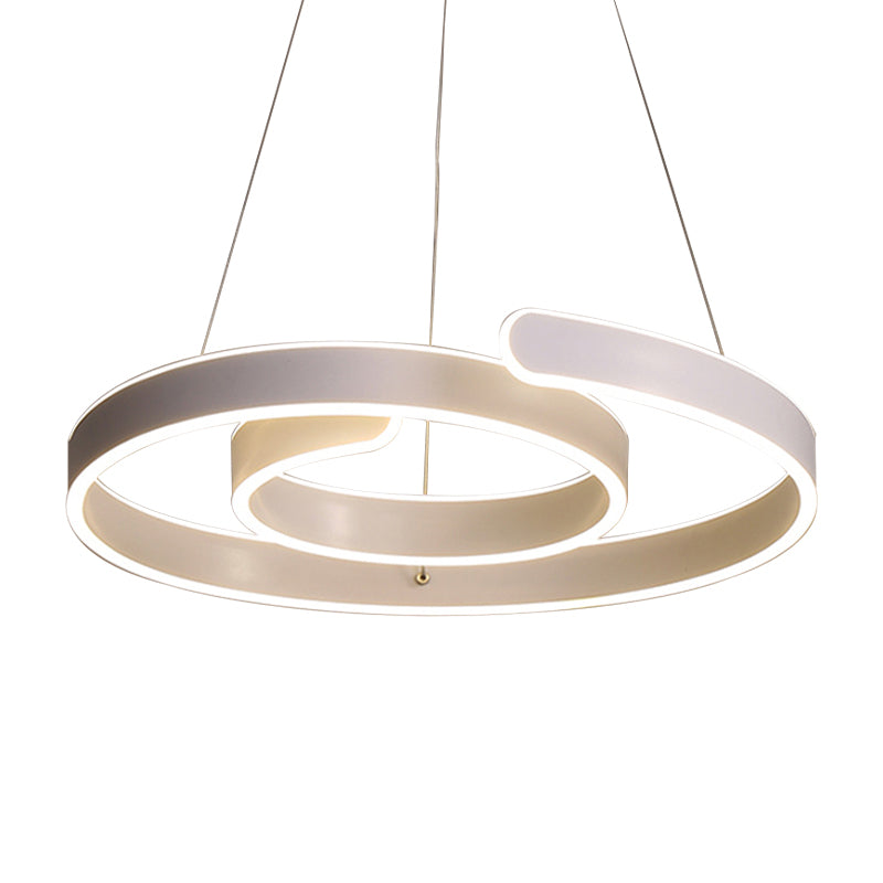 Twisting Acrylic Ceiling Light Modern LED White Chandelier Pendant in Warm/White Light Clearhalo 'Ceiling Lights' 'Chandeliers' 'Modern Chandeliers' 'Modern' Lighting' 143288