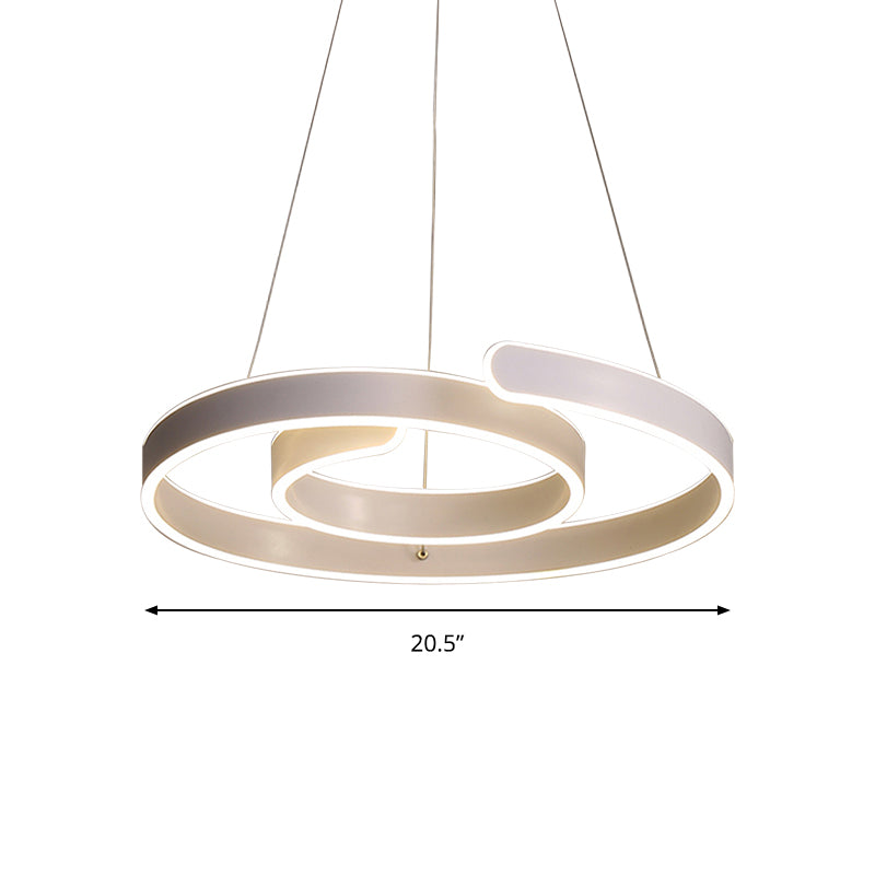 Twisting Acrylic Ceiling Light Modern LED White Chandelier Pendant in Warm/White Light Clearhalo 'Ceiling Lights' 'Chandeliers' 'Modern Chandeliers' 'Modern' Lighting' 143289