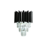 2 Bulbs Tapered Wall Mounted Light Modern Black Finish Clear Crystal Prisms Flush Wall Sconce Clearhalo 'Modern wall lights' 'Modern' 'Wall Lamps & Sconces' 'Wall Lights' Lighting' 1433483