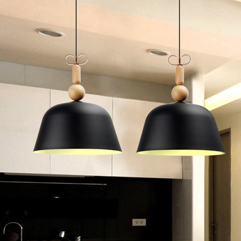 12"/16" Wide Nordic Style Bell Pendant Lighting Metal Single Light Monochrome Hanging Lamp for Kitchen Island Clearhalo 'Ceiling Lights' 'Modern Pendants' 'Modern' 'Pendant Lights' 'Pendants' Lighting' 1433542