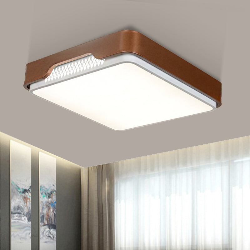 Acrylic Rectangular Flush Mount Light Fixture Modern 20.5"/36.5"/45" Wide Brown Flushmount in Warm/White Light Clearhalo 'Ceiling Lights' 'Close To Ceiling Lights' 'Close to ceiling' 'Flush mount' Lighting' 1433550