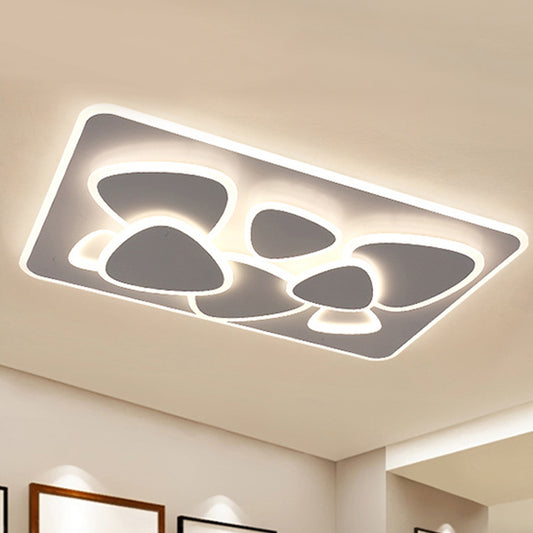 Grey Overlapping Ceiling Mounted Fixture Modern LED Metal Flush Mount Ceiling Lighting in White/Warm Light, 19.5"/38" Wide Clearhalo 'Ceiling Lights' 'Close To Ceiling Lights' 'Close to ceiling' 'Flush mount' Lighting' 1433557
