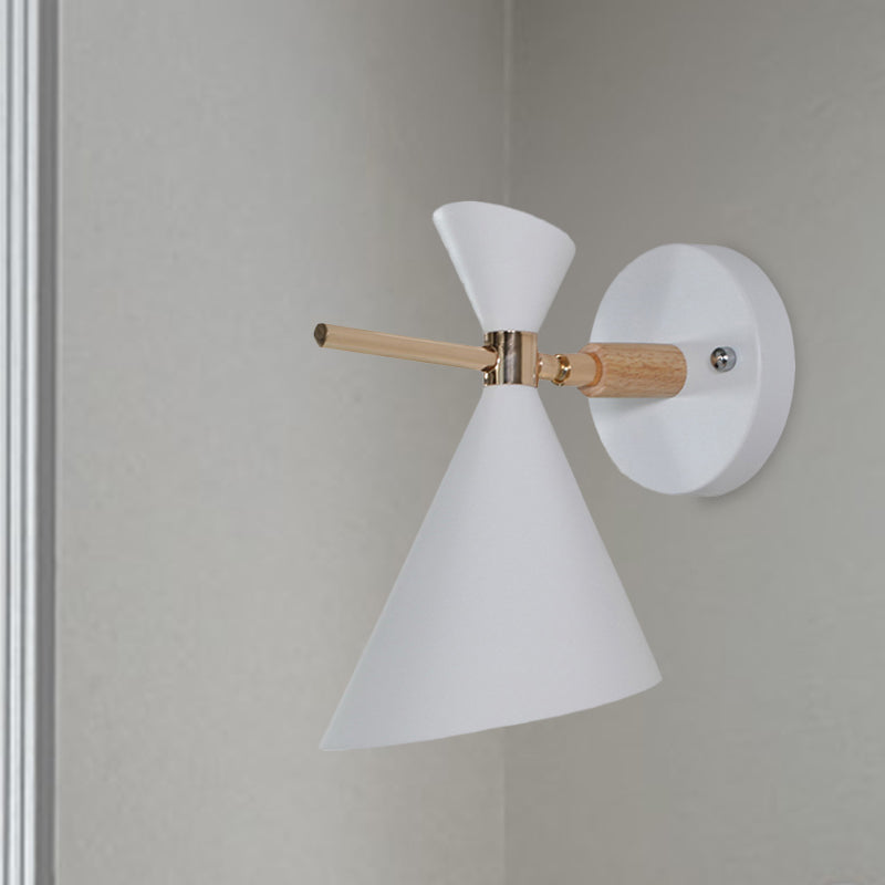 Angle Shade Wall Sconce Macaron Metal 1 Light Black/White/Pink/Yellow/Green Wall Sconce Light for Bedroom Clearhalo 'Cast Iron' 'Glass' 'Industrial' 'Modern wall lights' 'Modern' 'Tiffany' 'Traditional wall lights' 'Vanity Lights' 'Wall Lights' Lighting' 1433612