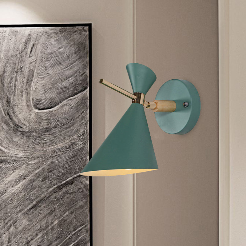 Angle Shade Wall Sconce Macaron Metal 1 Light Black/White/Pink/Yellow/Green Wall Sconce Light for Bedroom Clearhalo 'Cast Iron' 'Glass' 'Industrial' 'Modern wall lights' 'Modern' 'Tiffany' 'Traditional wall lights' 'Vanity Lights' 'Wall Lights' Lighting' 1433613