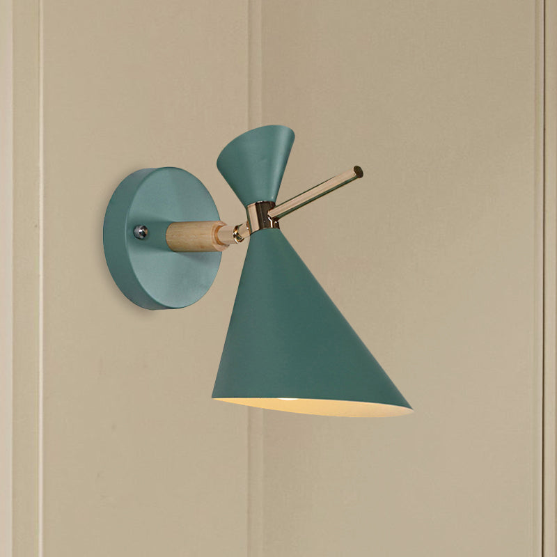 Angle Shade Wall Sconce Macaron Metal 1 Light Black/White/Pink/Yellow/Green Wall Sconce Light for Bedroom Clearhalo 'Cast Iron' 'Glass' 'Industrial' 'Modern wall lights' 'Modern' 'Tiffany' 'Traditional wall lights' 'Vanity Lights' 'Wall Lights' Lighting' 1433614