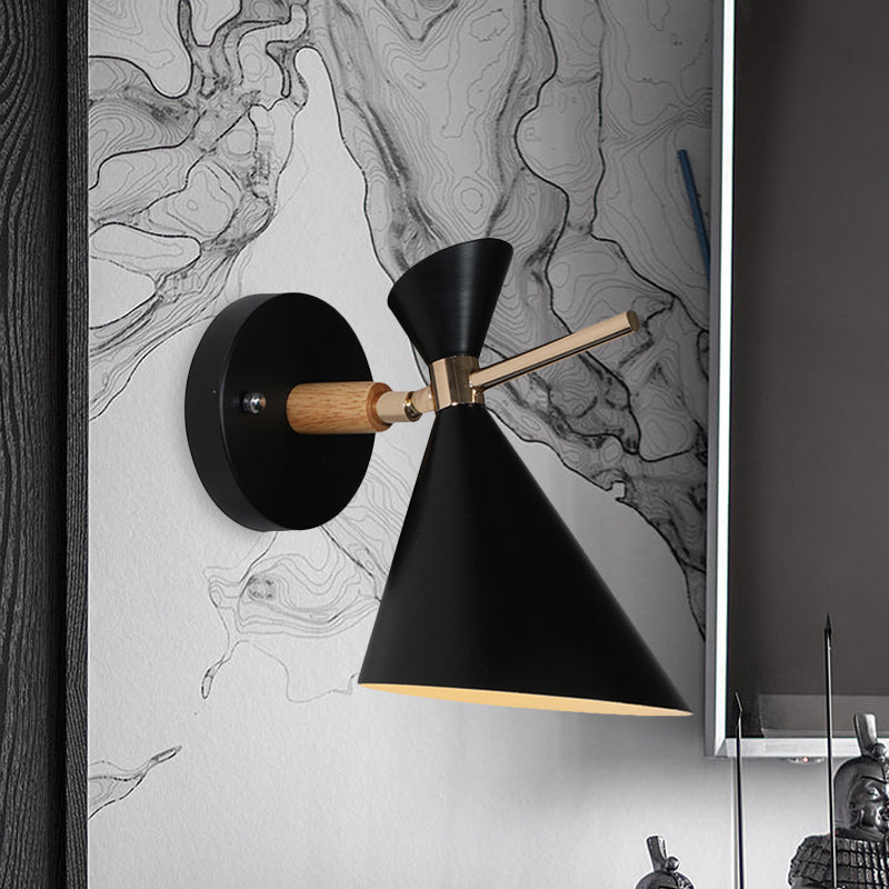 Angle Shade Wall Sconce Macaron Metal 1 Light Black/White/Pink/Yellow/Green Wall Sconce Light for Bedroom Clearhalo 'Cast Iron' 'Glass' 'Industrial' 'Modern wall lights' 'Modern' 'Tiffany' 'Traditional wall lights' 'Vanity Lights' 'Wall Lights' Lighting' 1433615