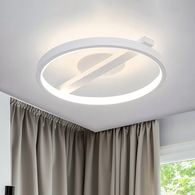 Acrylic Ring Flush Mount Modernism Black/White/Blue Ceiling Mounted Light for Living Room in Warm/White, 12.5"/16.5"/20.5" Dia Clearhalo 'Ceiling Lights' 'Close To Ceiling Lights' 'Close to ceiling' 'Flush mount' Lighting' 1433678