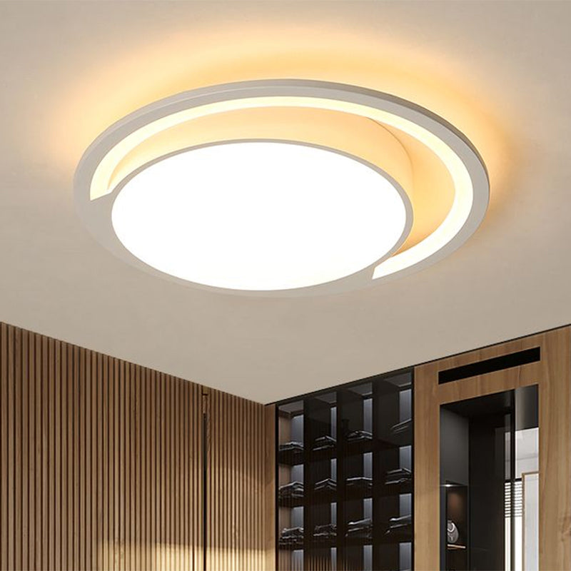 Acrylic Round Flush Mount Ceiling Light Nordic White 16"/19.5"/23.5" Dia LED Ceiling Flush for Bedroom in Warm/White Clearhalo 'Ceiling Lights' 'Close To Ceiling Lights' 'Close to ceiling' 'Flush mount' Lighting' 1433725