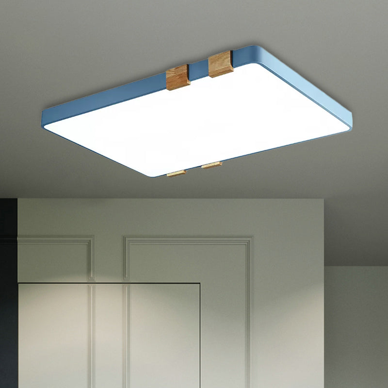 Rectangular Ceiling Light Fixture Nordic Acrylic 1-Light Pink/Yellow/Blue Flush Mount Lamp in Warm/White Light Clearhalo 'Ceiling Lights' 'Close To Ceiling Lights' 'Close to ceiling' 'Flush mount' Lighting' 1433763