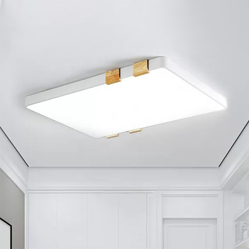 Nordic 1 Light Ceiling Lamp with Acrylic Shade Grey/White Rectangular Flush Mount Lighting in Warm/White Light Clearhalo 'Ceiling Lights' 'Close To Ceiling Lights' 'Close to ceiling' 'Flush mount' Lighting' 1433764